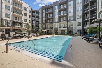 Resort-style saltwater pool with tanning ledge